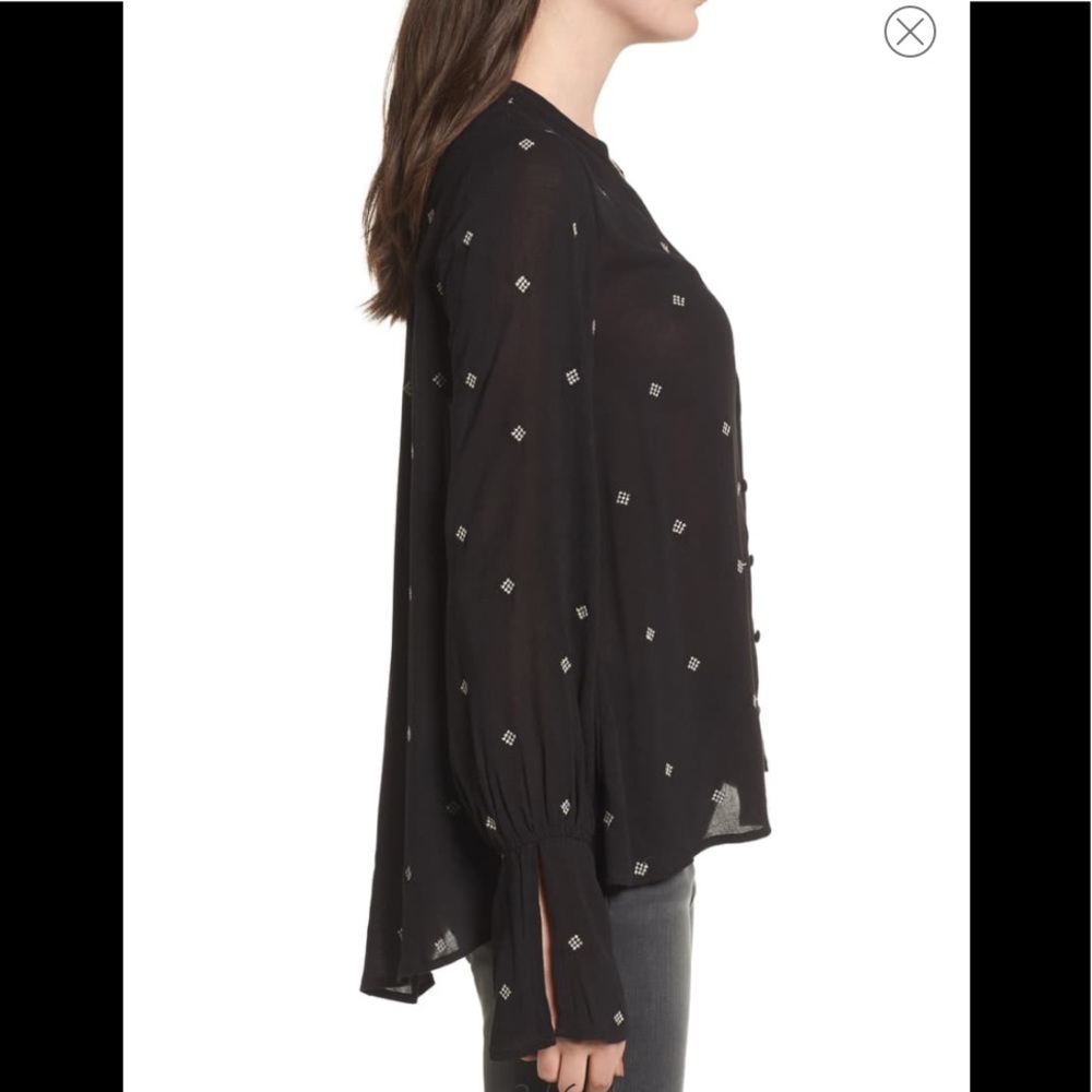 Chloe & Katie Split Neck Button Front Shirt - image 3